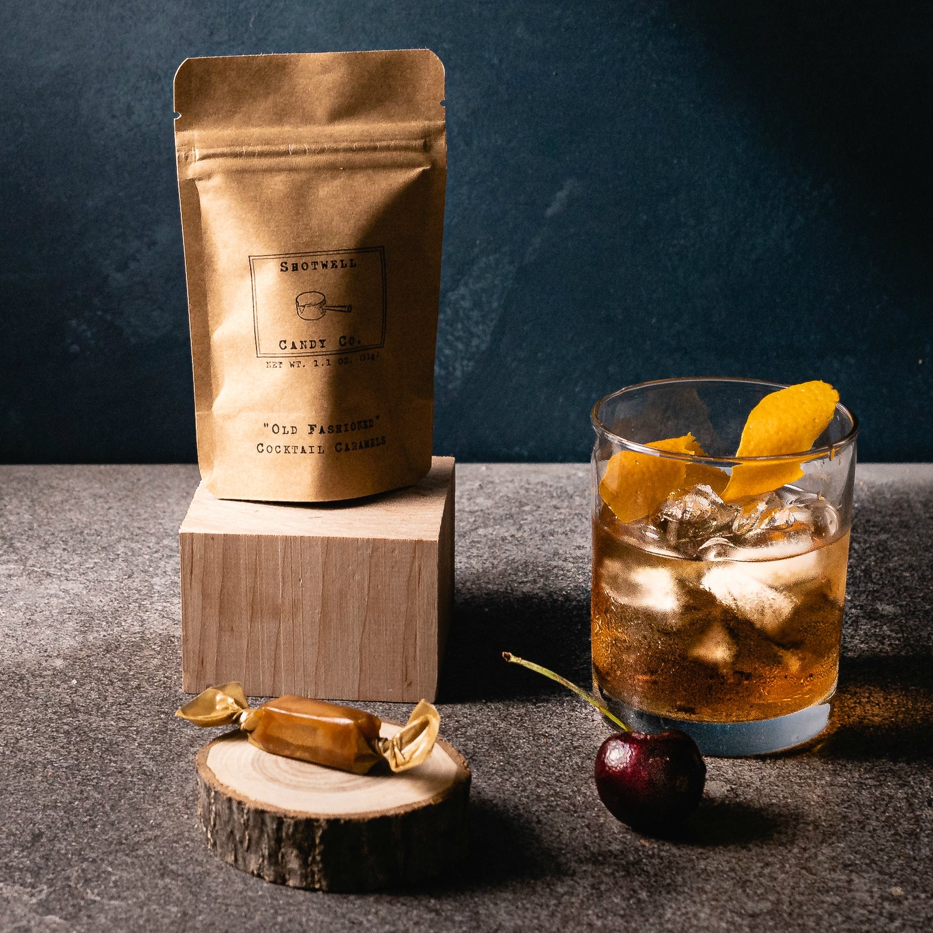 Small bag of caramels