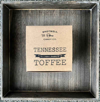 Picture of box of Classic Tennessee Toffee with Shotwell Candy logo, product description and net weight.