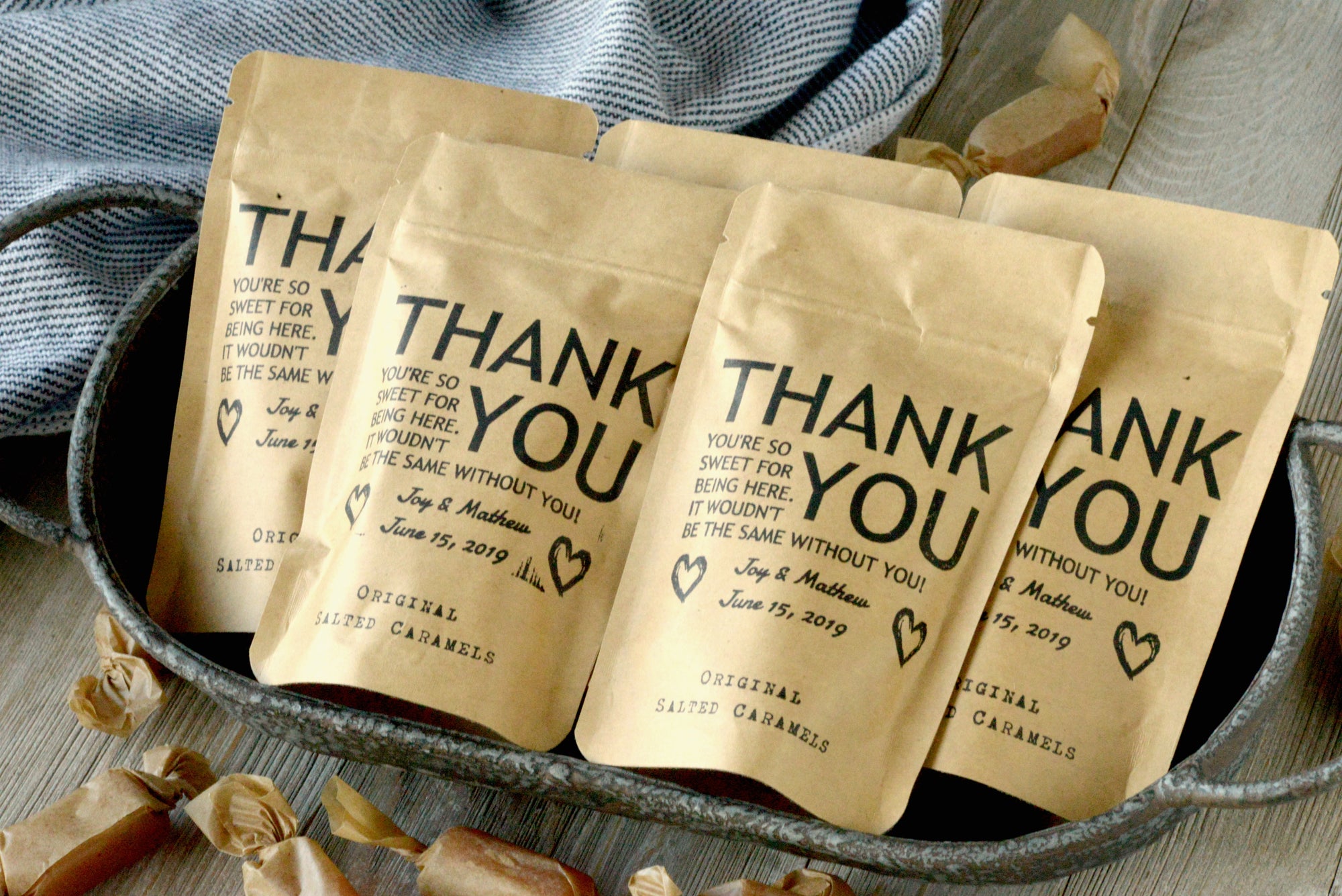 Custom Caramel Favor Bags