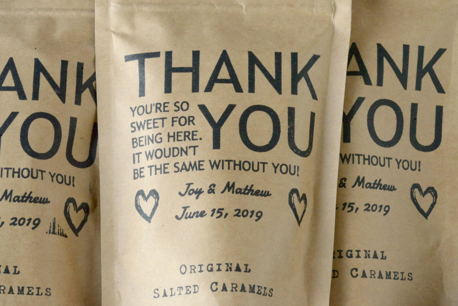 Custom Caramel Favor Bags