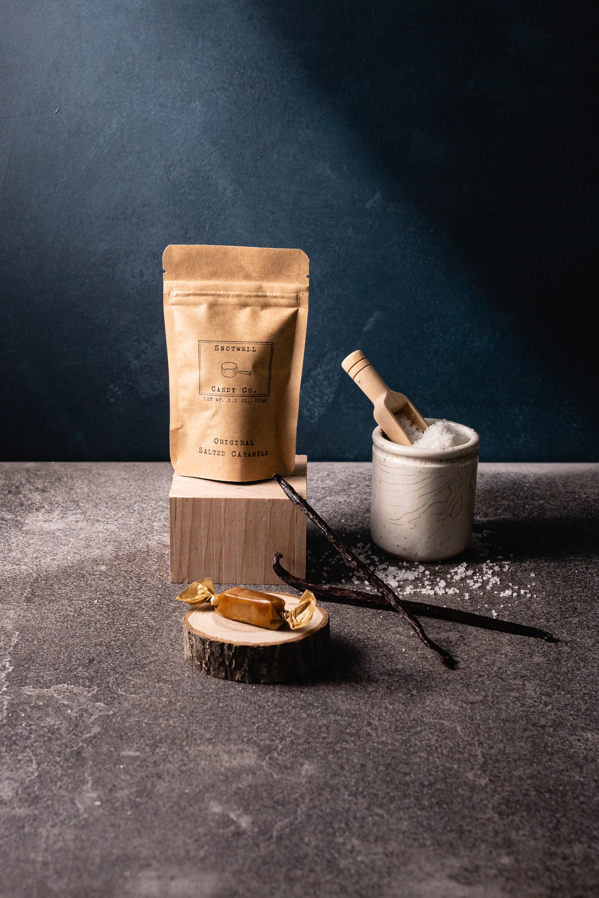 Small bag of caramels